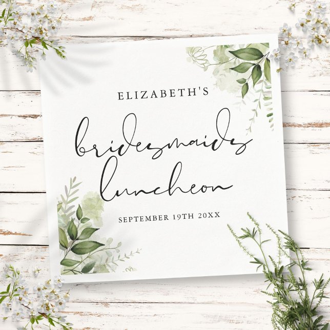 Rustikale Vegetation Elegant Bridesmaids Serviette (Rustic Greenery Elegant Bridesmaids Luncheon Napkins)