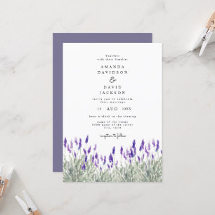 Rustikale Vegetation Lavender Lilac Garden Wedding Einladung