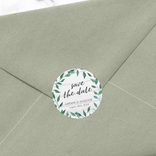 Rustikale Vegetation Save the Date Runder Aufkleber