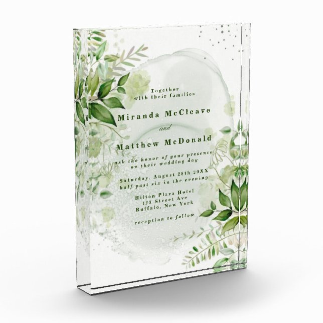 Rustikale Vegetation Weinberg Sake Hochzeit Einlad Fotoblock (Links)