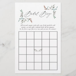 Rustikale Vegetation Winter Brautparty Bingo