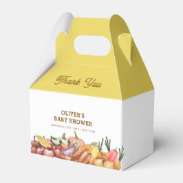 Rustikale Veggie Frucht Babydusche Geschenkschachtel