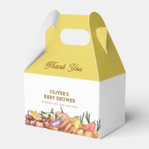 Rustikale Veggie Frucht Babydusche Geschenkschachtel