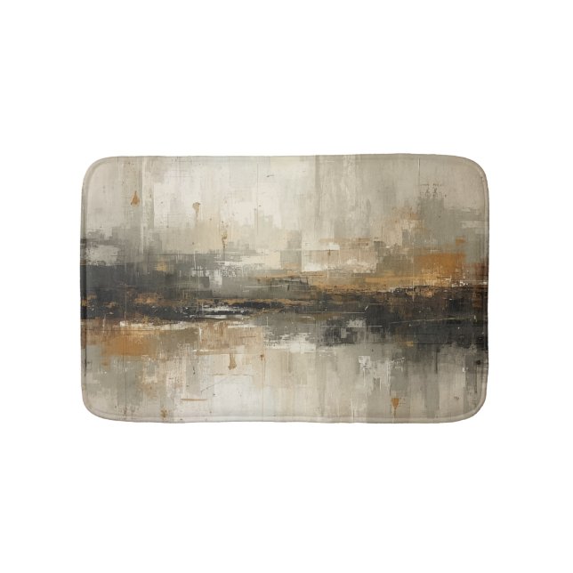 Rustikale verbrannte Orange Grau Schwarz Beige abs Badematte (Vorderseite)