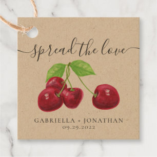 Rustikale Verbreitung der Liebe Cherry Jam Kraft P Geschenkanhänger