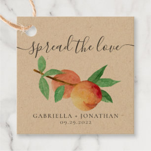 Rustikale Verbreitung der Liebe Peach Jam Kraft Pa Geschenkanhänger