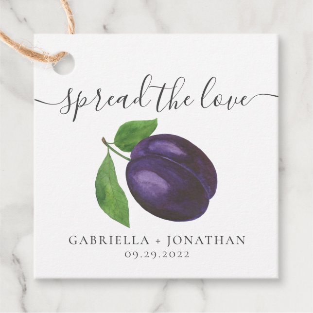 Rustikale Verbreitung der Liebe Pflaume Kraft Papi Geschenkanhänger (Vorderseite)