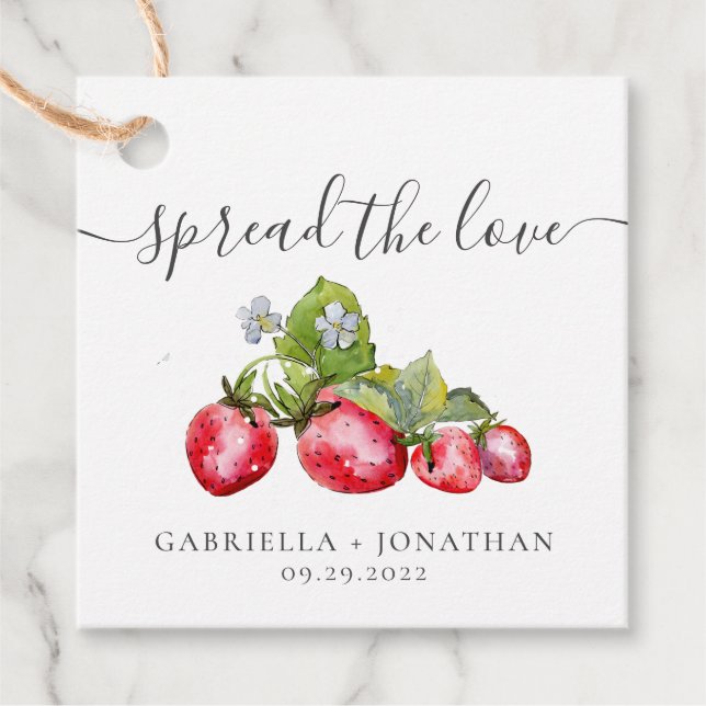 Rustikale Verbreitung der Liebe Strawberry Jam Kra Geschenkanhänger (Vorderseite)