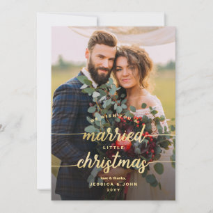 Rustikale Verheiratete Weihnachtsfeier 2 Foto Hoch Dankeskarte