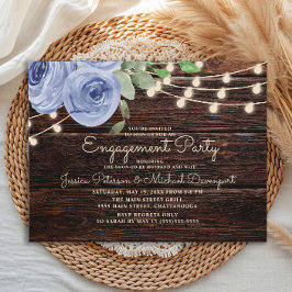 Rustikale Verlobung aus blauem Holz Postkarte