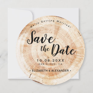 Rustikale Verlobung Holz Slice Wedding einzigartig Save The Date