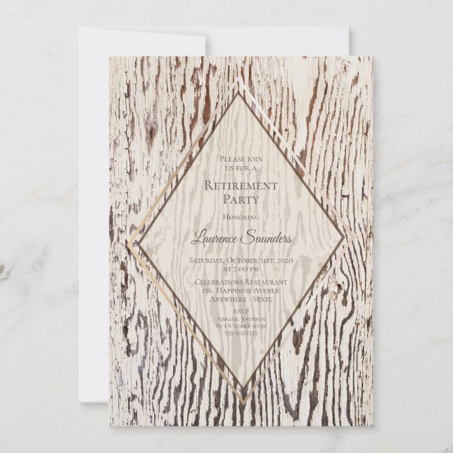 Rustikale Versorgung mit Holzkörnern Einladung (Vorderseite)