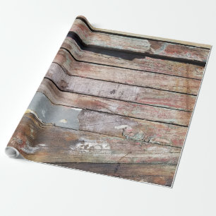 Rustikale verwitterte Segelboot-Holzbretter Nautil Geschenkpapier