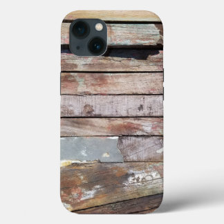 Rustikale verwitterte Segelboot-Holzbretter Nautil iPhone 13 Hülle