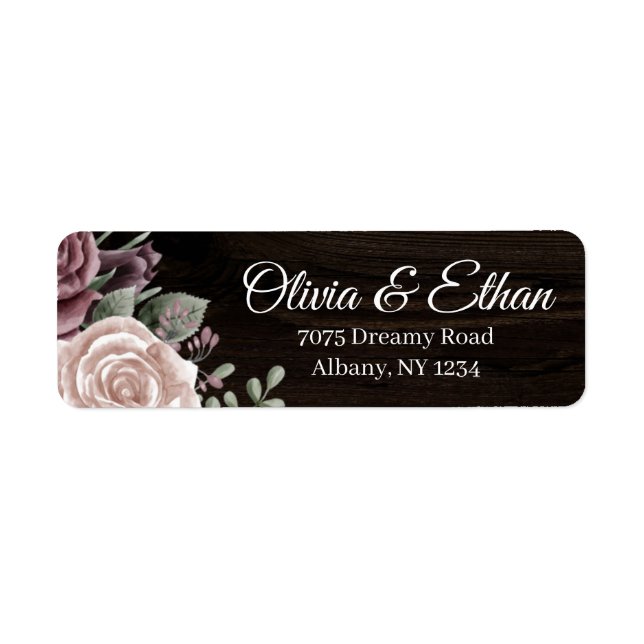 Rustikale Vintag Dusty Rose Blume Holz (Vorne)