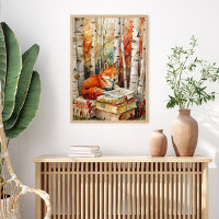 Rustikale Vintag Fox Books Woodland Herbst