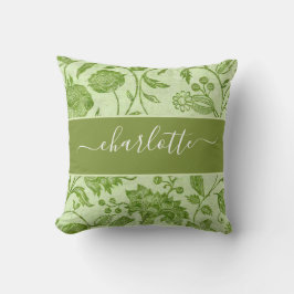 Rustikale Vintag grüne Blüte Kissen