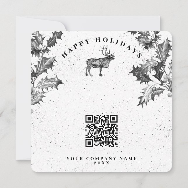 Rustikale Vintag-Holiday Business QR Code Weihnach (Vorderseite)