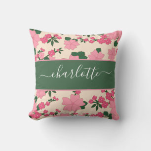 Rustikale Vintag rosa Wildblumen Kissen