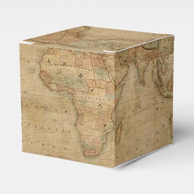 Rustikale Vintage alte Weltkarte III Geschenkschachtel (Vorderseite)