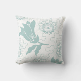 Rustikale Vintage aquamarine weiße Bauernhaus-Art Kissen