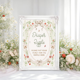Rustikale Vintage-Baby-Party-Diaper-Verlosung Poster