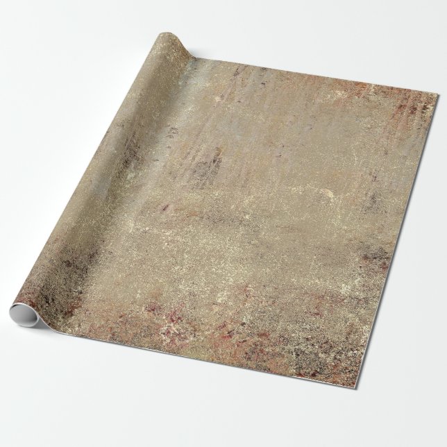 Rustikale Vintage-Beige-Braun-Grunge-Textur Geschenkpapier (Ungerollt)