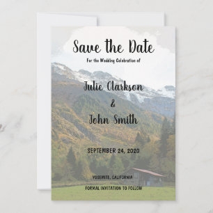 Rustikale Vintage-Berghochzeit - Save-the-Date-Kar Save The Date