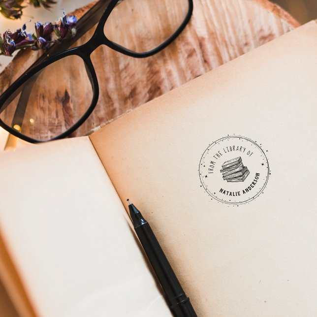 Rustikale Vintage Bibliothek Gummistempel (Von Creator hochgeladen)