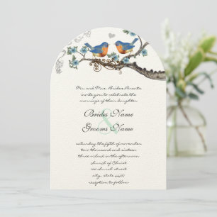 Rustikale Vintage Bluebirds Hochzeitseinladungen Einladung