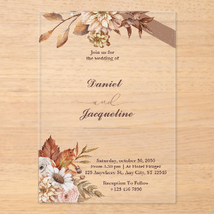 Rustikale Vintage Blume - Einladungen zur Hochzeit