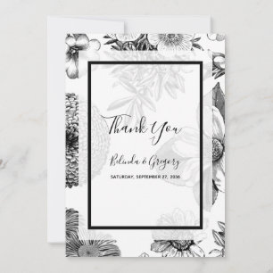Rustikale Vintage Blume Hochzeit Dankeschön-Karte Dankeskarte