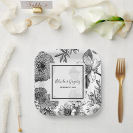 Rustikale Vintage Blume Hochzeit Pappteller