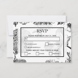 Rustikale Vintage Blume Hochzeiten von RSVP-Karten RSVP Karte