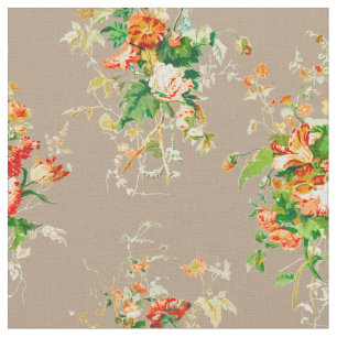 Rustikale Vintage Botanicals Orange Latte Stoff