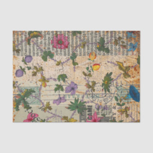 Rustikale Vintage Briefmarke Seidenpapier