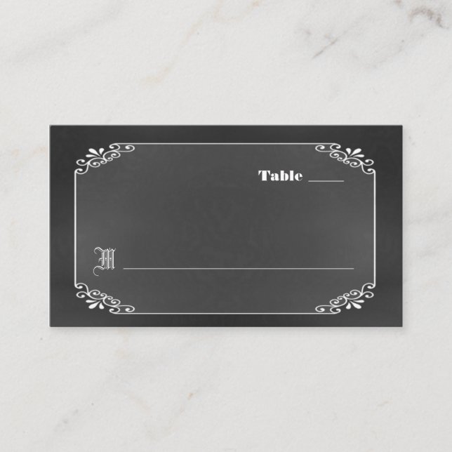 Rustikale Vintage Chalk Board Hochzeitskarte Platzkarte (Vorderseite)