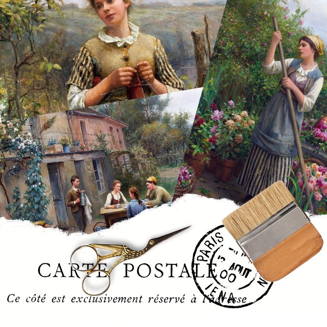 Rustikale Vintage Frau Französischer Bauernhof Dec Geschenkpapier Set (Von Creator hochgeladen)