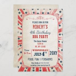 Rustikale Vintage Gedenktage Party Einladung