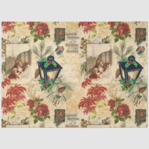 Rustikale Vintage goldenblütige Weihnachtsfeier Ep Seidenpapier