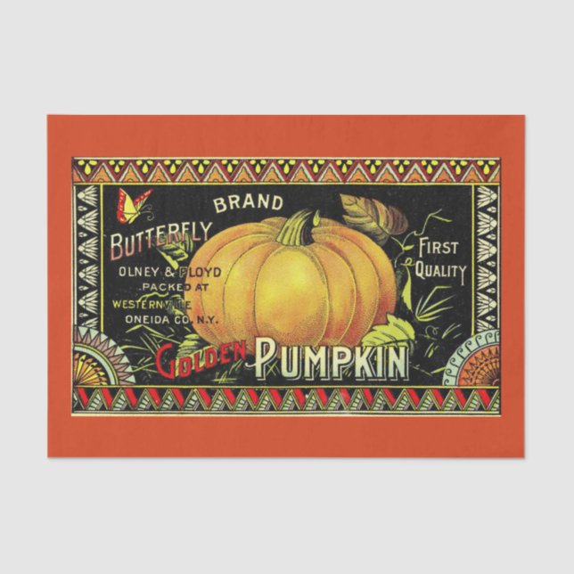 Rustikale Vintage Herbstpumpendekor Seidenpapier (Vorderseite)