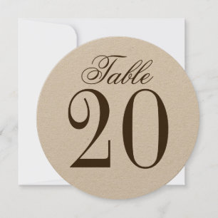 Rustikale Vintage-Hochzeit Kreis-Tischnummer Einladung