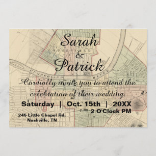Rustikale Vintage-Hochzeitseinladung im Nashville- Einladung