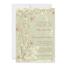 Rustikale Vintage-Hochzeitseinladung in Creme
