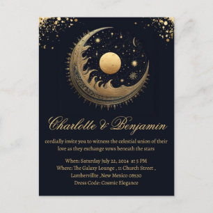 Rustikale Vintage-Hochzeitseinladung mit himmlisch Postkarte