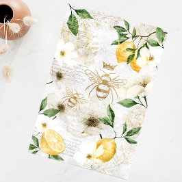 Rustikale Vintage Honigbienen und Zitrusfrüchte Seidenpapier