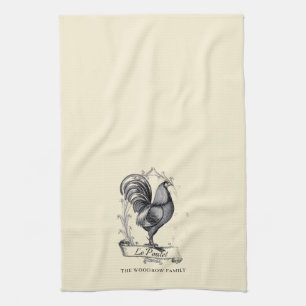 Rustikale Vintage-Hühnchen-Familienname-Farm  Geschirrtuch
