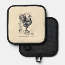 Rustikale Vintage-Hühnchen-Familienname-Farm