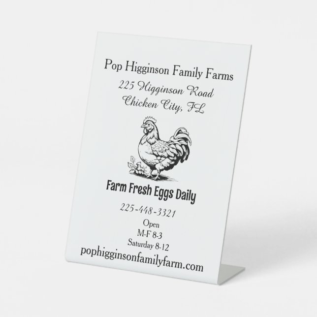 Rustikale Vintage Hühnerfarm Sockelschild (Vorderseite)