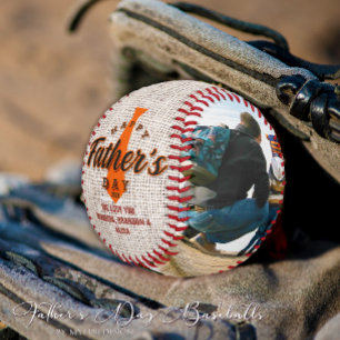 Rustikale Vintage Krawatte Foto Collage Vatertag Baseball